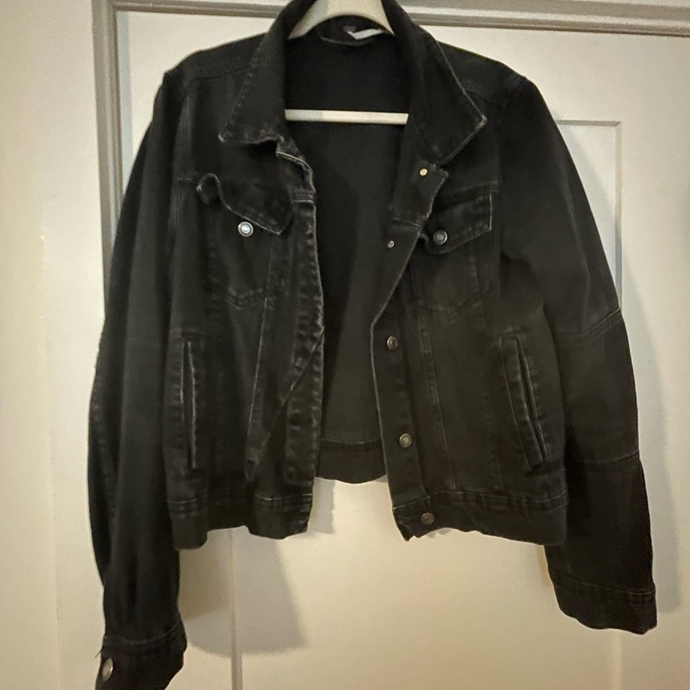 Free People Black Jean Jacket